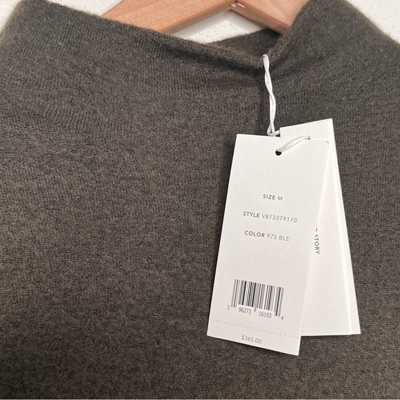 Vince Plush Boiled Cashmere Funnel Neck Sweater, Eden Olive Green, Size M NWT - Picture 5 of 6